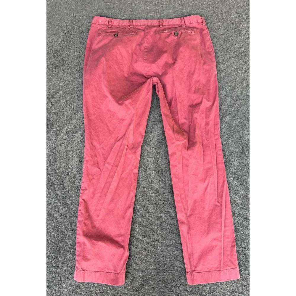 Brooks Brothers Red Fleece Mens Pink Salmon Chino Pants W36 L30 Slim Fit